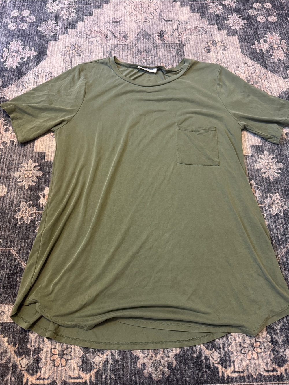 Zenana Outfitters Olive Green Short Sleeve Pocket Tee